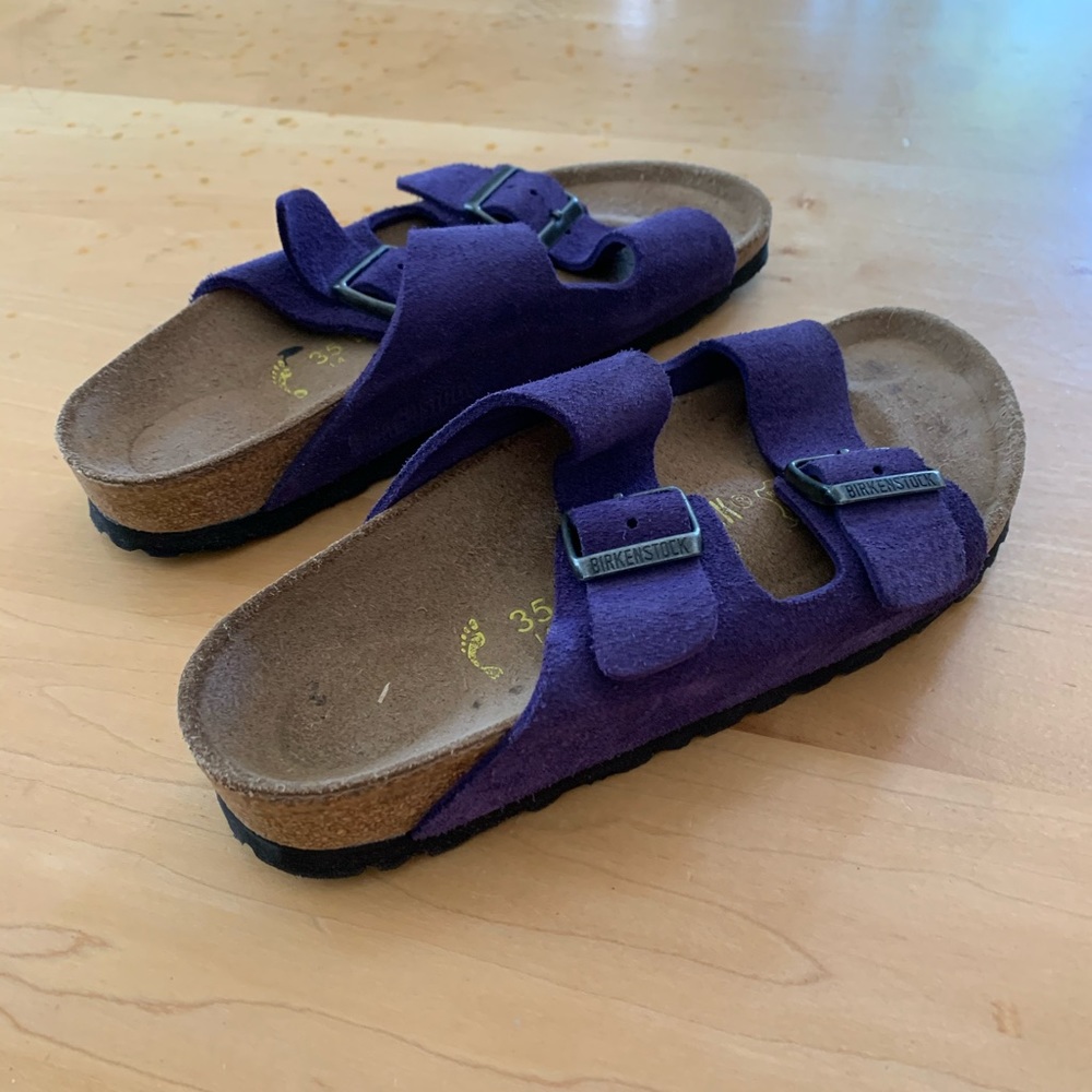 Birkenstock 2 Strap size 35 Purple Suede Sandals